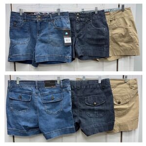 NWT 3 pair one 5 one 151 denim jean shorts khaki women's 10